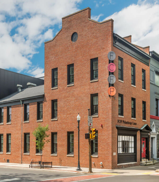 exterior of the renovated, historical FCFP building